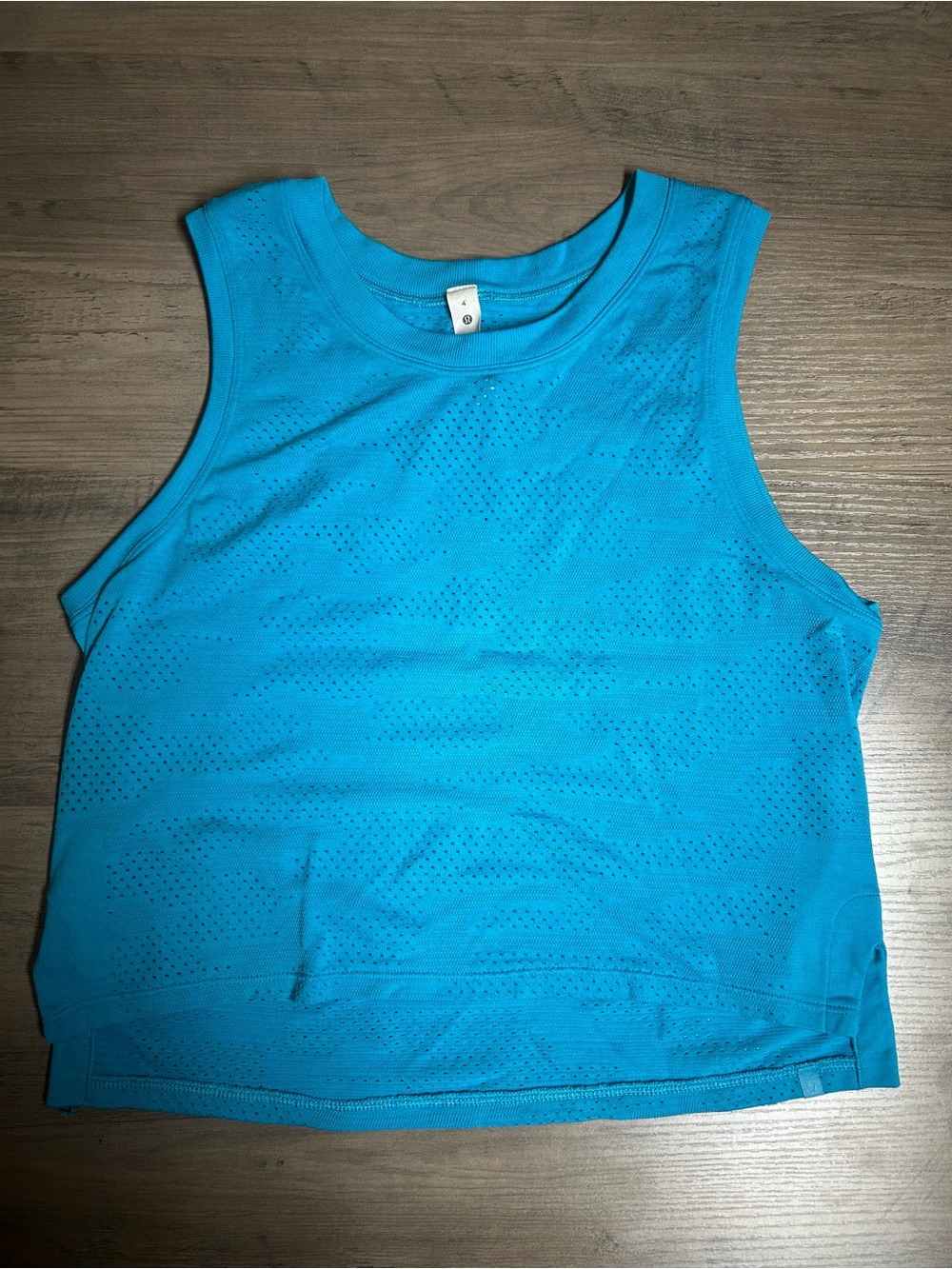 lululemon athletica Turquoise Perforated Muscle Tank